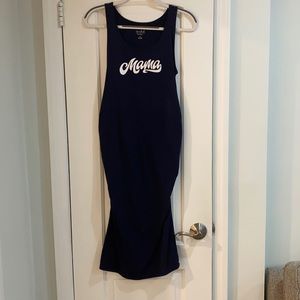 Isabel Maternity Fitted Sleeveless Dress 'Mama' Navy